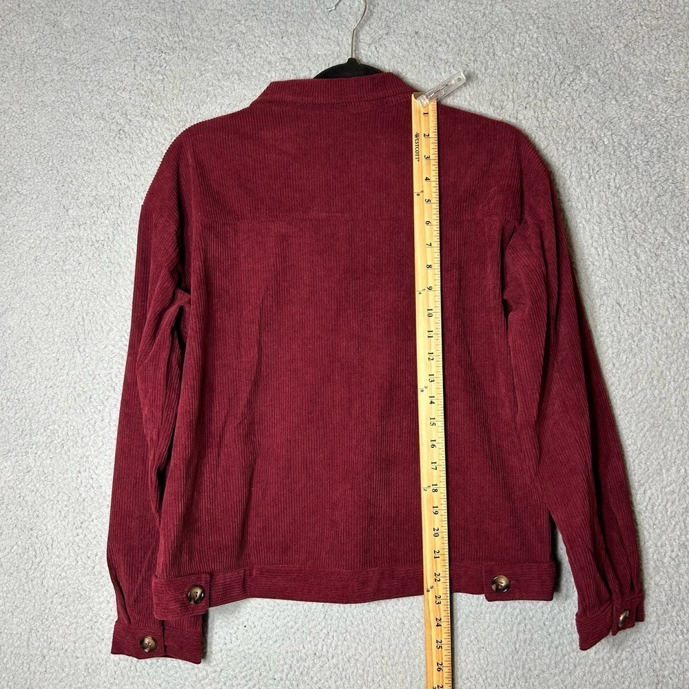 Corduroy Jacket Womens S Red Rust Collared Long S… - image 7